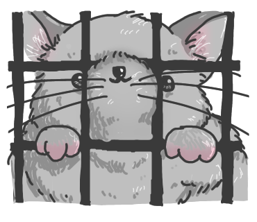caged chinchilla illustration