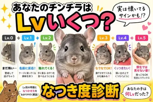 チンチラのなつき度を診断！あなたの子はLvいくつ？懐いているサインを